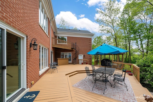 1900 Millburne Rd, Lake Forest, IL 60045 - wooden terrace featuring outdoor dining area and a grill