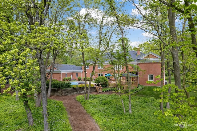 1900 Millburne Rd, Lake Forest, IL 60045 - view of yard featuring a deck and stairs