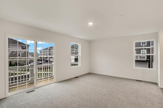 358 Bridgeview Ct, Saint Charles, IL 60174 - spare room featuring baseboards, carpet floors, and recessed lighting