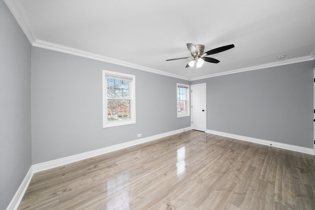9632 S Yale Ave, Chicago, IL 60628 - spare room with light wood finished floors, ceiling fan, ornamental molding, and baseboards