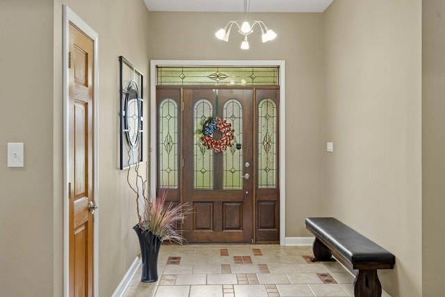 8600 Beall St, Dyer, IN 46311 - foyer with a chandelier and baseboards