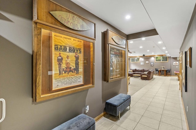 8600 Beall St, Dyer, IN 46311 - corridor with recessed lighting, baseboards, and light tile patterned flooring