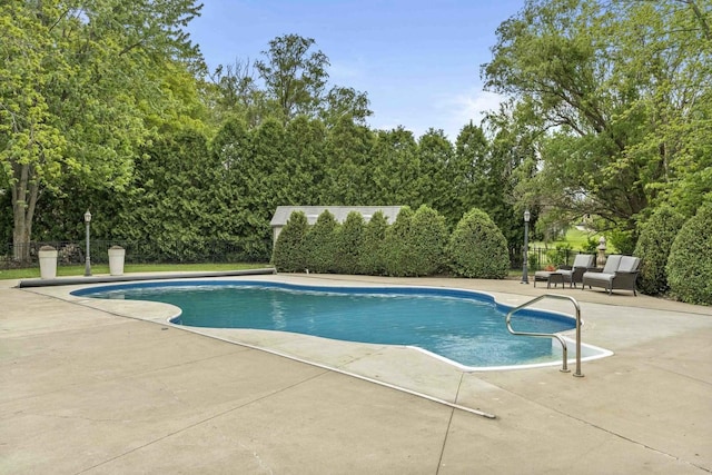 8600 Beall St, Dyer, IN 46311 - view of swimming pool with a patio and view of wooded area