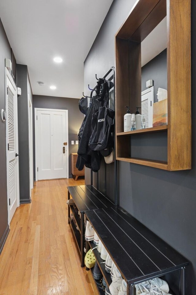5730 N Hermitage Ave Unit 2, Chicago, IL 60660 - mudroom with wood finished floors and recessed lighting