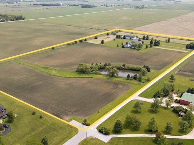 27425 S Steven Ray Dr, Monee, IL 60449 - aerial view of sparsely populated area featuring property parcel outlined and farmland