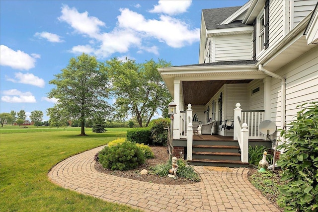 27425 S Steven Ray Dr, Monee, IL 60449 - entrance to property featuring a lawn, covered porch, and roof with shingles
