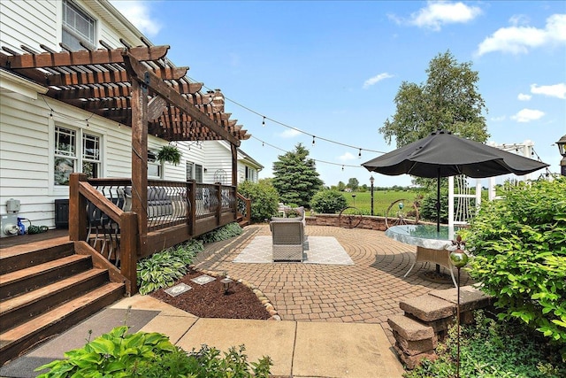 27425 S Steven Ray Dr, Monee, IL 60449 - view of patio with a pergola and a deck