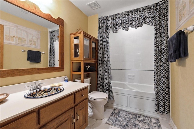 27425 S Steven Ray Dr, Monee, IL 60449 - bathroom featuring tile patterned flooring, shower / bath combination with curtain, and vanity
