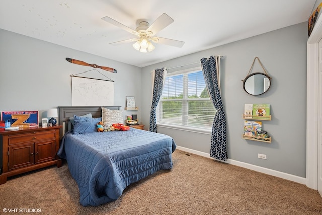 2363 Trailside Ln, Wauconda, IL 60084 - carpeted bedroom featuring baseboards and a ceiling fan