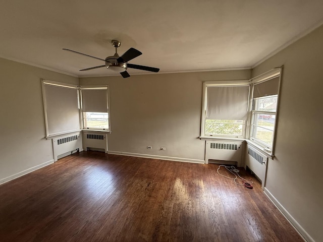 1850 Garland Ave, Highland Park, IL 60035 - unfurnished bedroom featuring radiator, wood finished floors, and crown molding