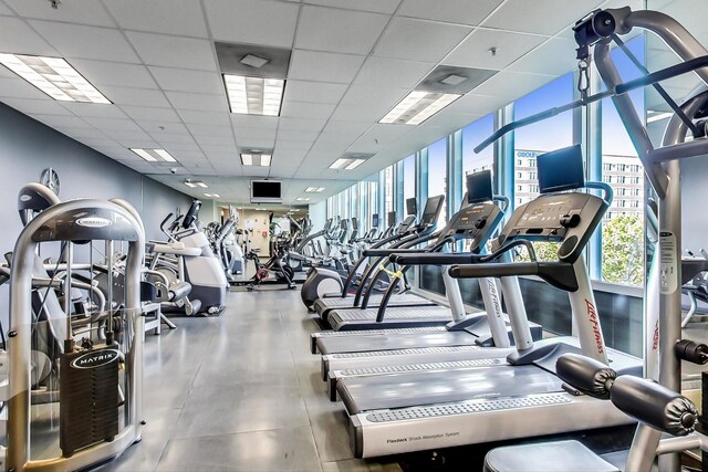 500 W Superior St Unit 612, Chicago, IL 60654 - workout area with a paneled ceiling