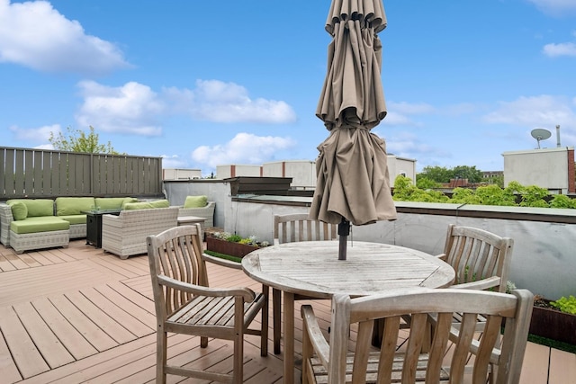 1012 S Loomis St Unit F, Chicago, IL 60607 - wooden terrace with an outdoor living space and outdoor dining area