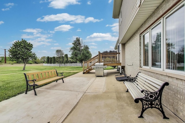 1347 Rainbow Cir, Manteno, IL 60950 - view of patio / terrace with stairs and a deck