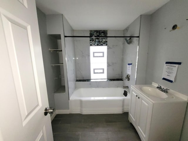6801 S Oakley Ave, Chicago, IL 60636 - full bathroom featuring bathing tub / shower combination, vanity, and tile patterned floors