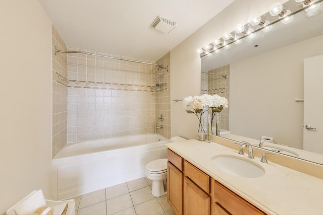 1525 S Sangamon St Unit 312, Chicago, IL 60608 - full bathroom featuring toilet, shower / washtub combination, tile patterned flooring, and vanity