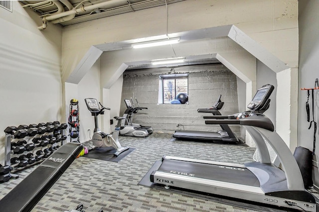 1525 S Sangamon St Unit 312, Chicago, IL 60608 - gym with carpet flooring