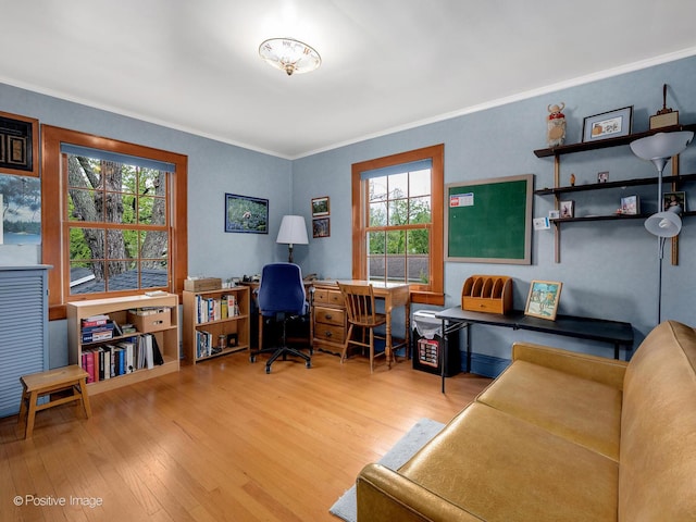 671 Euclid Ave, Glen Ellyn, IL 60137 - office area featuring wood finished floors and crown molding