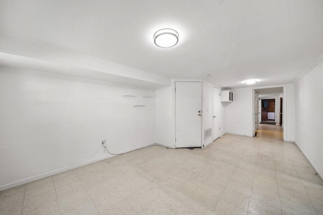 finished below grade area with light floors