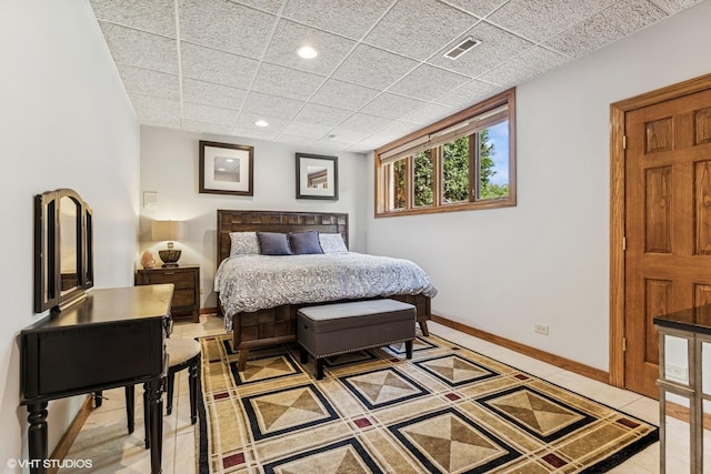 3 Shoreside Dr, South Barrington, IL 60010 - bedroom featuring a drop ceiling, recessed lighting, and light tile patterned flooring