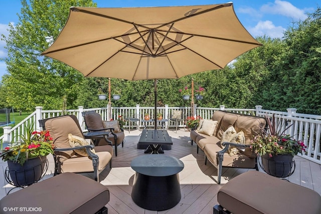 3 Shoreside Dr, South Barrington, IL 60010 - wooden deck with an outdoor hangout area