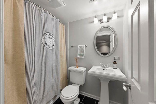 1462 Haversham Dr, Aurora, IL 60502 - bathroom with toilet, tile patterned floors, and curtained shower