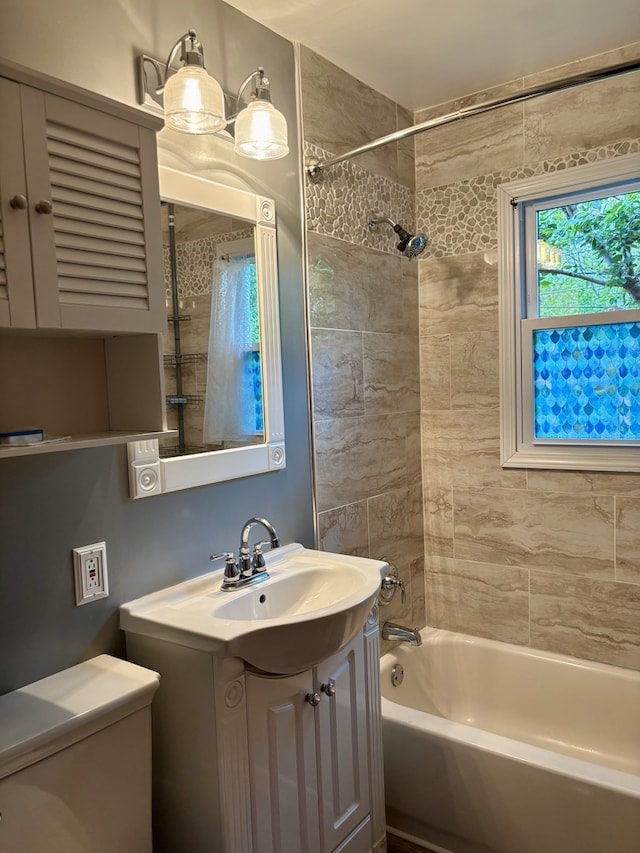 5116 154th St, Oak Forest, IL 60452 - bathroom with toilet, vanity, and shower / washtub combination