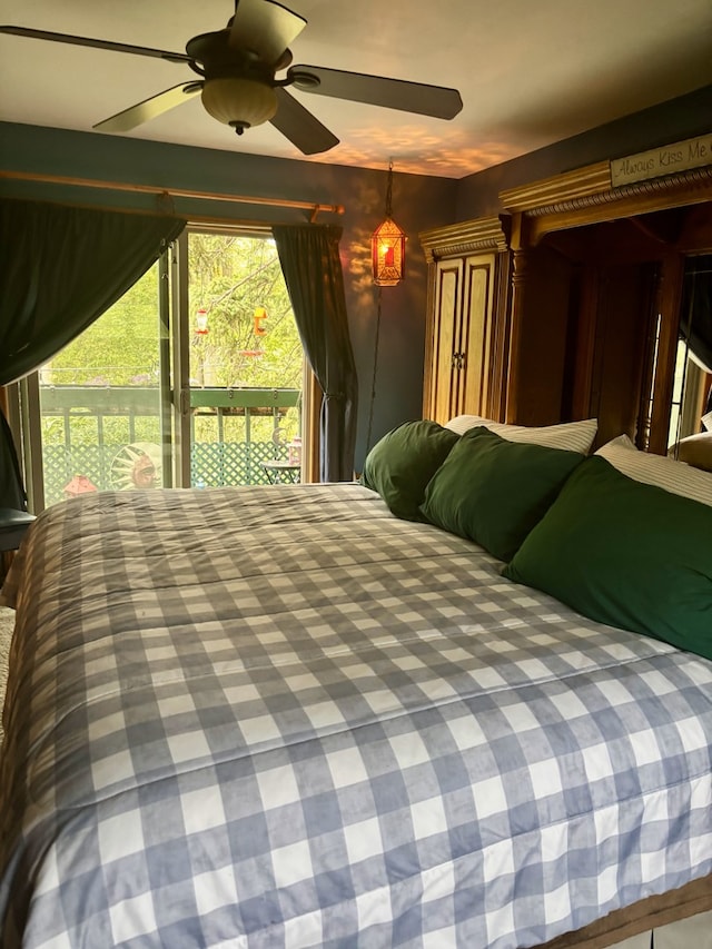 5116 154th St, Oak Forest, IL 60452 - carpeted bedroom featuring multiple windows, ceiling fan, and access to outside