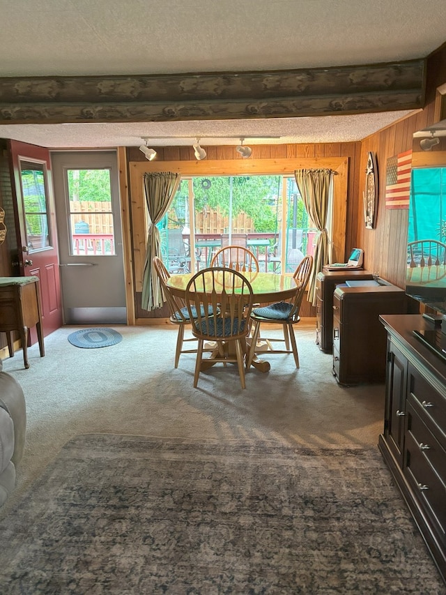 5116 154th St, Oak Forest, IL 60452 - dining room with carpet and a textured ceiling
