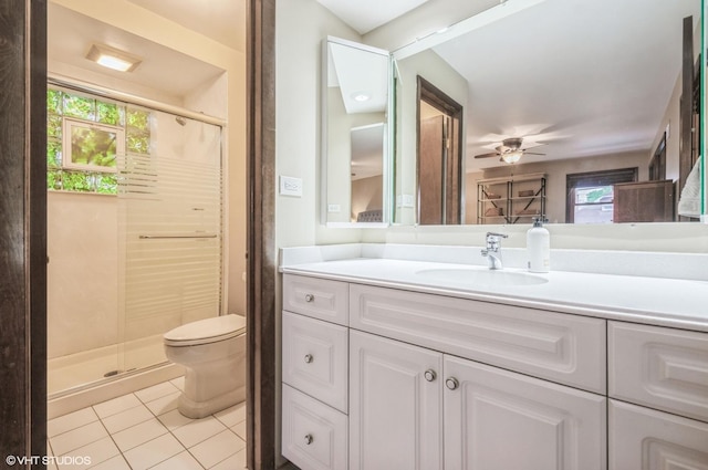 5639 W Montrose Ave, Chicago, IL 60634 - bathroom featuring a shower stall, healthy amount of natural light, and tile patterned floors