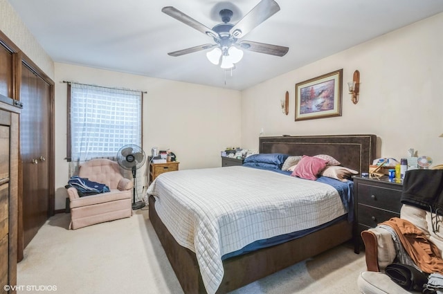 5639 W Montrose Ave, Chicago, IL 60634 - bedroom featuring light colored carpet and ceiling fan