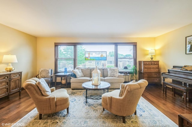 5639 W Montrose Ave, Chicago, IL 60634 - living area featuring dark wood-style floors and plenty of natural light
