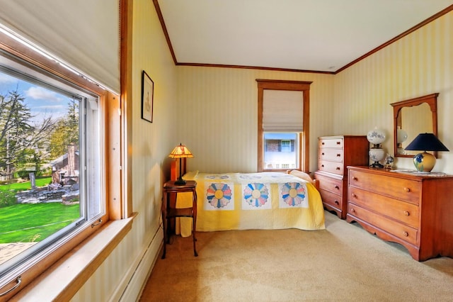 706 Franklin Ave, River Forest, IL 60305 - bedroom with ornamental molding, light colored carpet, and multiple windows