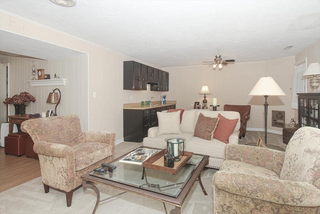196 Shoreline Rd, Lake Barrington, IL 60010 - living area with ceiling fan and ornamental molding