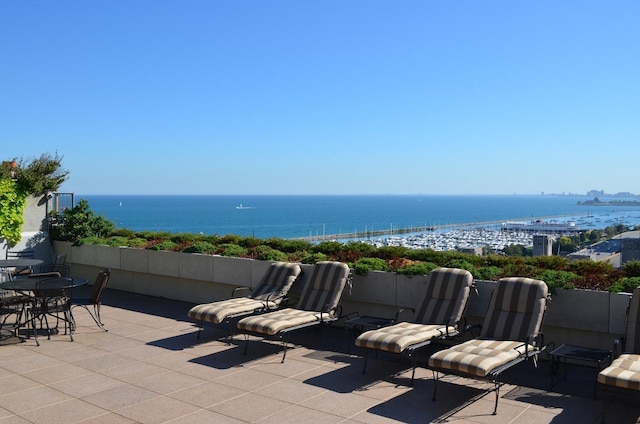 474 N Lake Shore Dr Unit 5306, Chicago, IL 60611 - view of patio / terrace with a water view