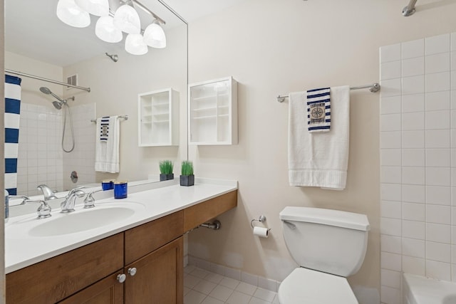 474 N Lake Shore Dr Unit 5306, Chicago, IL 60611 - full bathroom with tile patterned floors, vanity, and shower / bath combination with curtain