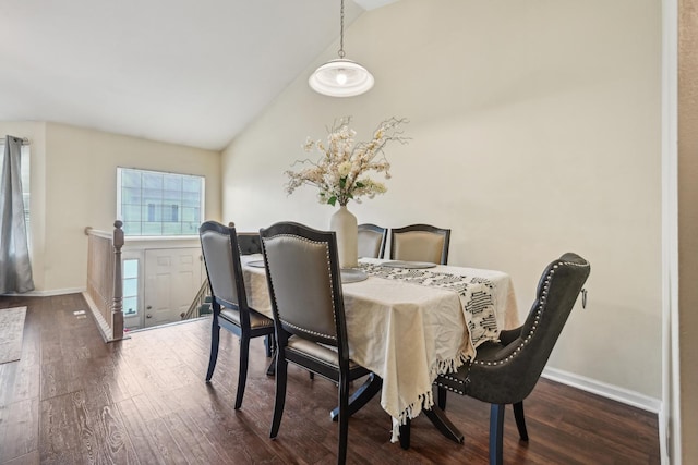 415 Hidden Creek Ln Unit 415, North Aurora, IL 60542 - dining space with wood finished floors, baseboards, and high vaulted ceiling