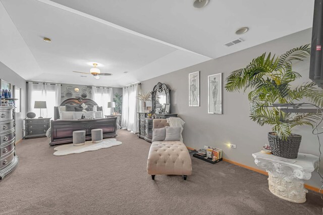 22334 Ojai Dr, Richton Park, IL 60471 - bedroom featuring carpet floors, ceiling fan, and baseboards