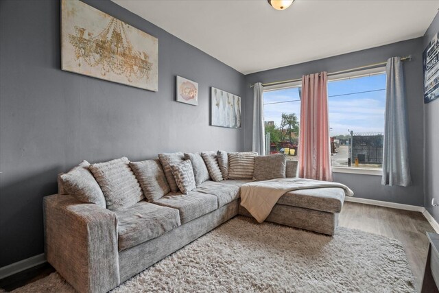 3823 W Wabansia Ave, Chicago, IL 60647 - living area with wood finished floors and baseboards