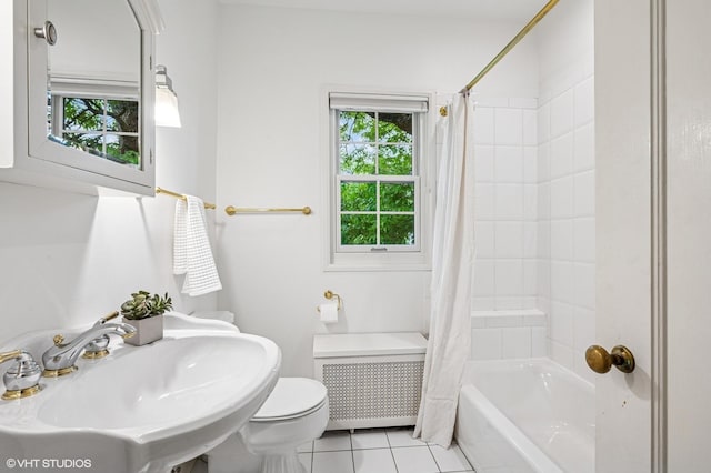 1117 Keystone Ave, River Forest, IL 60305 - bathroom featuring a sink, tile patterned flooring, shower / bathtub combination with curtain, and toilet