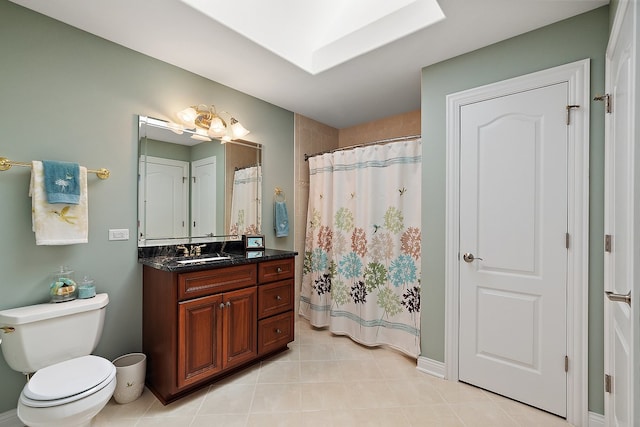 21186 Sage Brush Ln, Mokena, IL 60448 - full bath featuring vanity, toilet, a shower with curtain, and tile patterned flooring