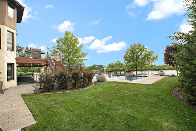 21186 Sage Brush Ln, Mokena, IL 60448 - view of yard with a patio, a deck, and stairs
