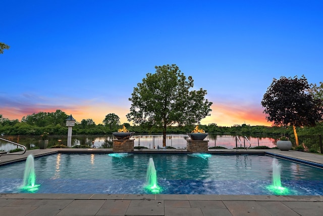 21186 Sage Brush Ln, Mokena, IL 60448 - view of pool at dusk