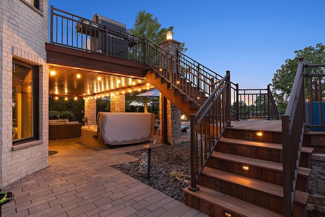 21186 Sage Brush Ln, Mokena, IL 60448 - view of patio / terrace with stairs, a wooden deck, and outdoor lounge area