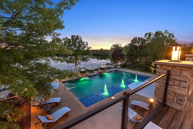 21186 Sage Brush Ln, Mokena, IL 60448 - view of pool at dusk