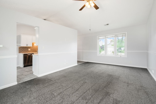 828 Huron Ct, Carol Stream, IL 60188 - unfurnished room with ceiling fan, light carpet, and baseboards