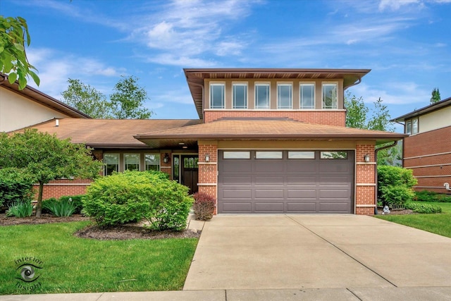 1233 Prairie Ln, Lemont, IL 60439 - view of front of property with brick siding, concrete driveway, and a garage
