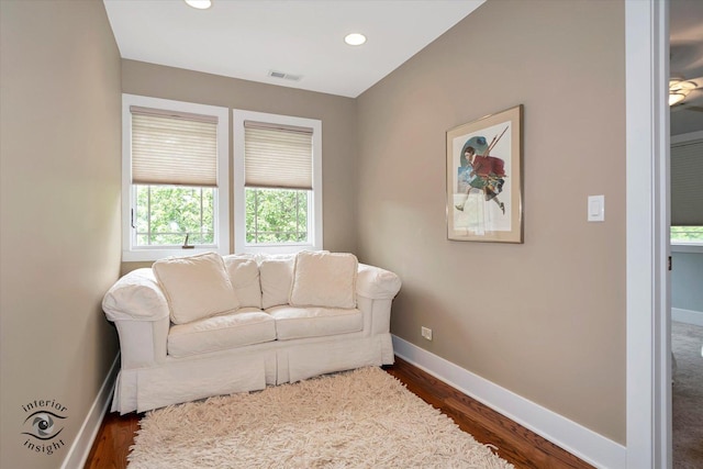 1233 Prairie Ln, Lemont, IL 60439 - living area featuring baseboards, dark wood finished floors, and recessed lighting