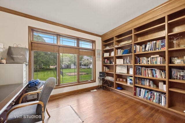 3620 Schillinger Ct, Naperville, IL 60564 - office space featuring ornamental molding, wood finished floors, and baseboards