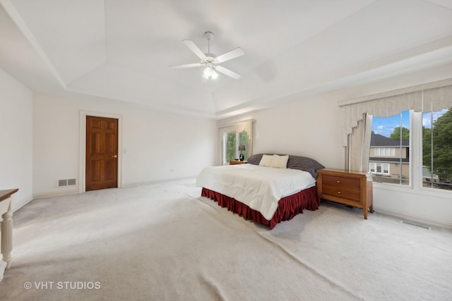 3620 Schillinger Ct, Naperville, IL 60564 - bedroom with a tray ceiling, carpet floors, baseboards, and ceiling fan