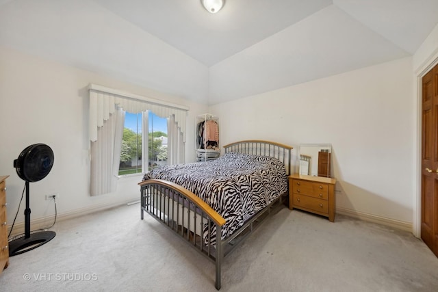 3620 Schillinger Ct, Naperville, IL 60564 - bedroom with light colored carpet, lofted ceiling, and baseboards